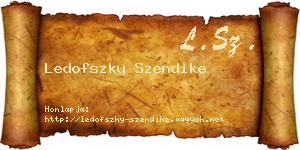 Ledofszky Szendike névjegykártya